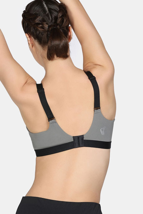 Zelocity High Impact Quick Dry Padded Sports Bra - Jet Black — image 3